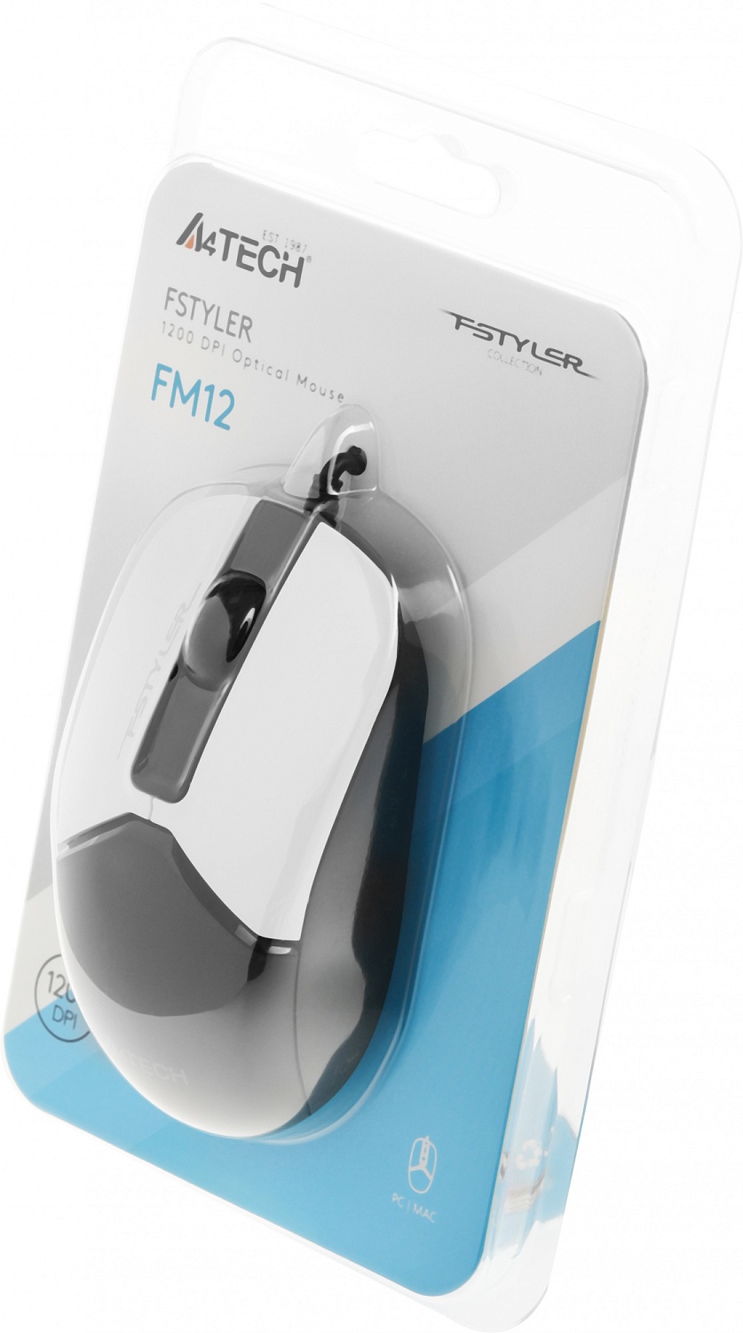 Мышь A4Tech Fstyler FM12 Panda белый/черный оптическая (1200dpi) USB (3but) Мышь A4Tech Fstyler FM12 Panda белый/черный оптическая (1200dpi) USB (3but)