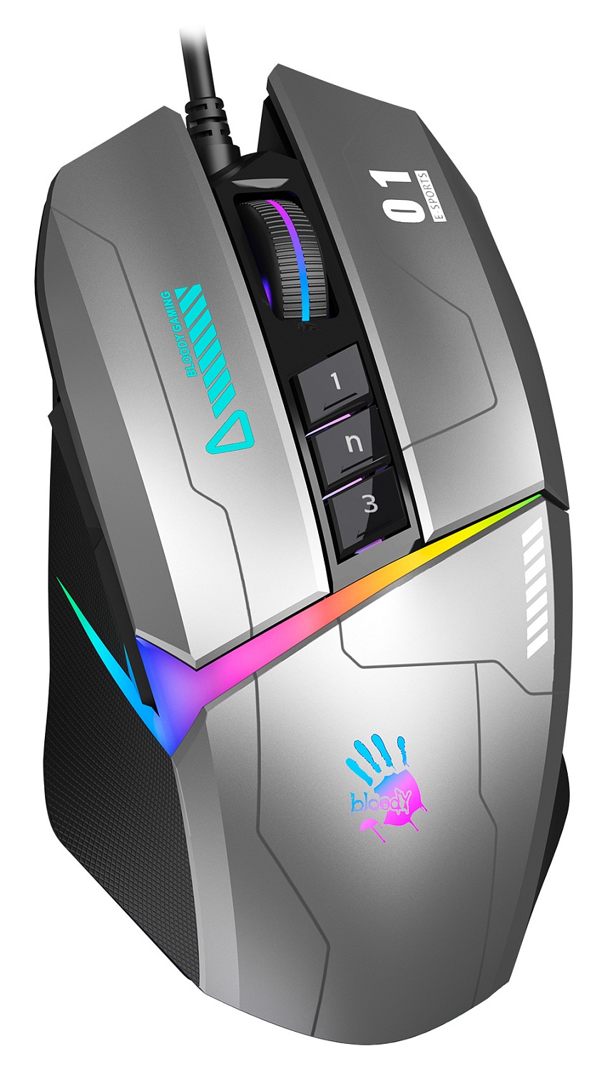 Мышь A4Tech Bloody W60 Max Gun серый/черный оптическая (10000dpi) USB (10but) Мышь A4Tech Bloody W60 Max Gun серый/черный оптическая (10000dpi) USB (10but)