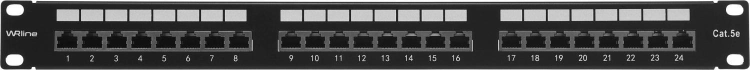 Патч-панель WRline WR-PL-24-C5E-SH-D 19" 1U 24xRJ45 кат.5e FTP