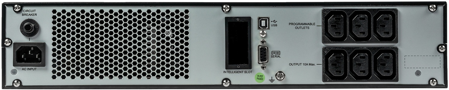 Источник бесперебойного питания Systeme Electric Smart-Save Online SRV, 1000VA/900W, On-Line, Rack 2U(Tower convertible), LCD, Out: 6xC13, SNMP Intelligent Slot, USB, RS-232