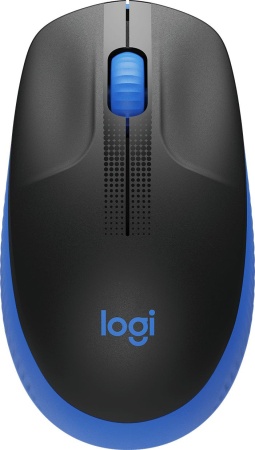 Мышь Logitech M190 черный/синий оптическая (1000dpi) беспроводная USB (2but)