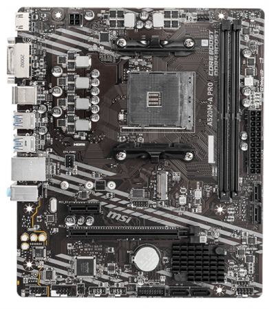 Материнская плата MSI A520M-A PRO Soc-AM4 AMD A520 2xDDR4 mATX AC`97 8ch(7.1) GbLAN RAID+DVI+HDMI