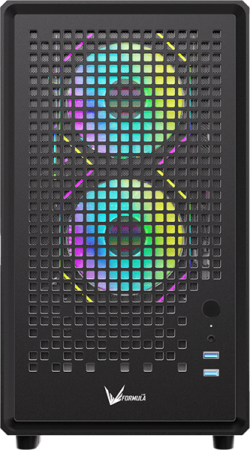 корпус Formula V Line Air Mesh G2 Black, MATX, USB3.0*2, FRONT 2x120mm FRGB, REAR 1x120mm FRGB