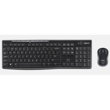 Комплект беспроводной Logitech MK270 |920-004518| клавиатура черная, 112 клавиш с защитой от воды, |920-004518| мышь черная, оптическая, 1000dpi, 3 кнопки, 2.4GHz, USB-ресивер (039247) {6}