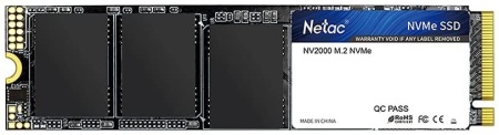 Ssd накопитель Netac SSD NV2000 1TB PCIe 3 x4 M.2 2280 NVMe 3D NAND, R/W up to 2500/2100MB/s, TBW 600TB, 5y wty