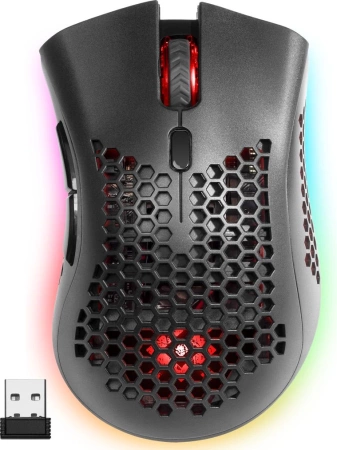 Мышь Defender Warlock GM-709L черный оптическая 2400dpi беспров. USB 7but (52709)