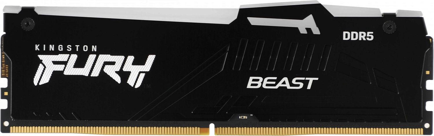 Память DDR5 32Gb 5200MHz Kingston KF552C40BBA-32 Fury Beast Black RGB RTL Gaming PC5-41600 CL40 DIMM 288-pin 1.25В dual rank с радиатором Ret