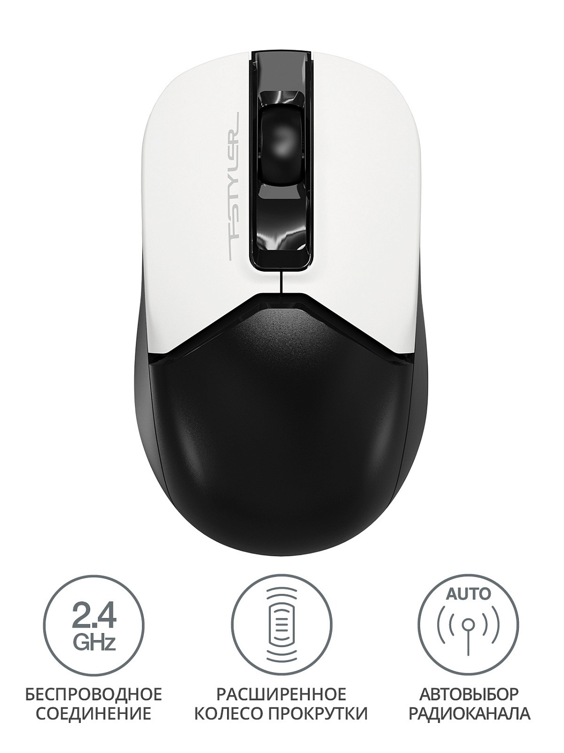Мышь A4Tech Fstyler FG12 Panda белый/черный оптическая (1200dpi) беспроводная USB (3but) Мышь A4Tech Fstyler FG12 Panda белый/черный оптическая (1200dpi) беспроводная USB (3but)