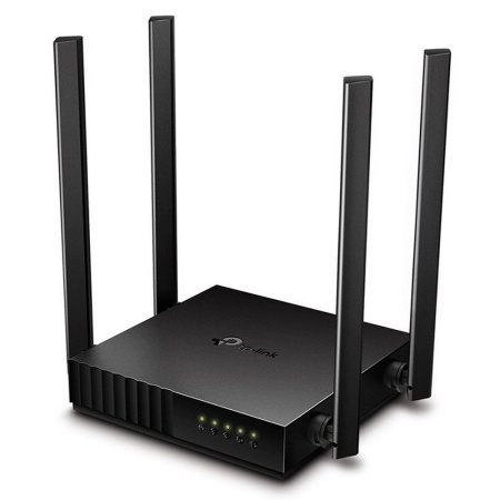 Bad Pack Archer C54 AC1200 Двухдиапазонный Wi-Fi роутер, до 867 Мбит/с на 5 ГГц + до 300 Мбит/с на 2,4 ГГц, стандарт 802.11ac/a/b/g/n, 1 порт WAN 10/100 Мбит/с + 4 порта LAN 10/100 Мбит/с, 4 внешние антенны 5 дБи, RTL {20} (089337)