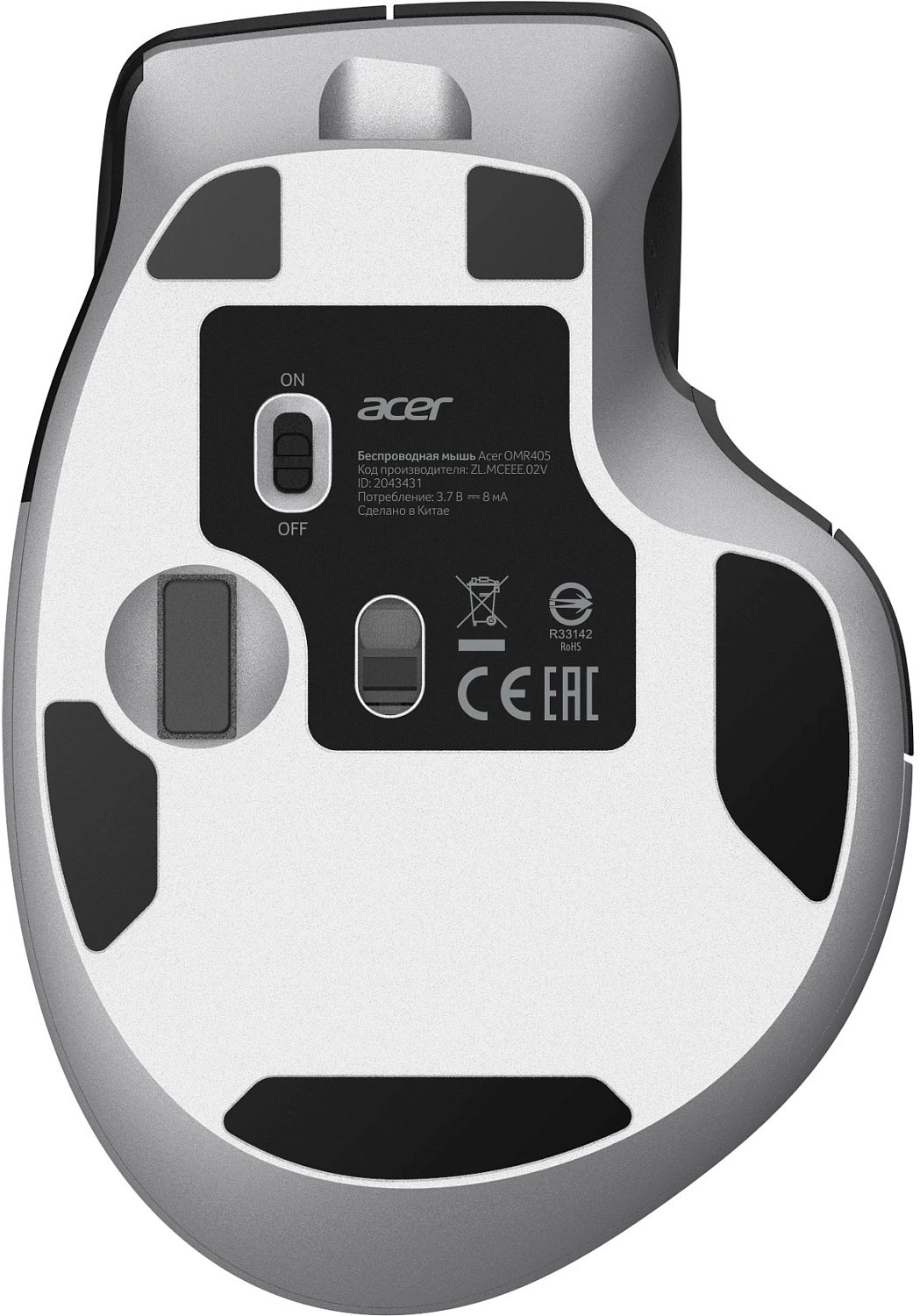 Мышь Acer OMR405 черный оптическая 3200dpi беспров. BT/Radio USB (ZL.MCEEE.02V) Мышь Acer OMR405 черный оптическая 3200dpi беспров. BT/Radio USB (ZL.MCEEE.02V)