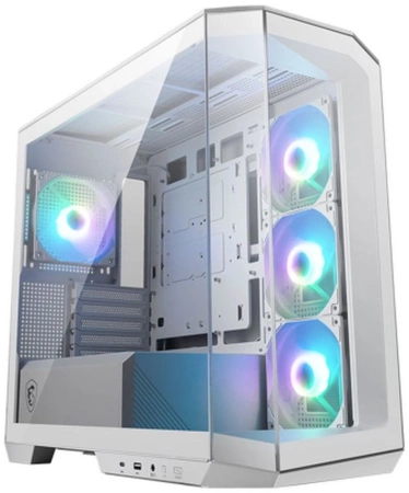 MAG Pano M100R PZ White , Micro-ATX, 1xUSB 3.2 Gen 1, 1xUSB 3.2 Gen2 Type-C, 4x120mm ARGB Fan, ARGB+PWM Control Board, TG, WHITE