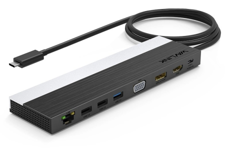 Док-станция Docking Station WAVLINK USB-C 4K Universal /85W PowerDelivery/2xUSB3.0/2xUSB2.0/1xUSB C/1xDP 4K 30HZ/1xHDMI 4K 30HZ/1xVGA/1xGigabit LAN/1xAudio In/Out/1xSD/Micro SD CardReader