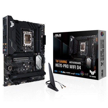 TUF GAMING H670-PRO WIFI D4 LGA1700 ATX 4xDDR4 2xPCIEx16 2xPCIEx1 4xM.2 HDMI DP 2.5GLAN WIFI RTL {4} (515524)