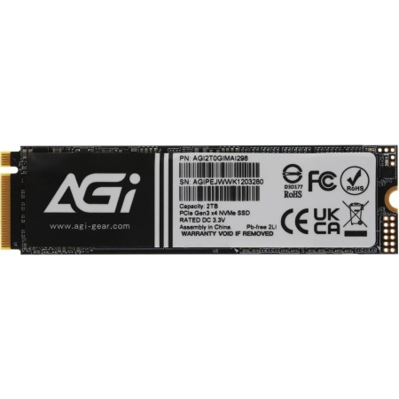 Твердотельный накопитель SSD AGI AI298 M.2 PCIe 2TB RETAIL-Color Box