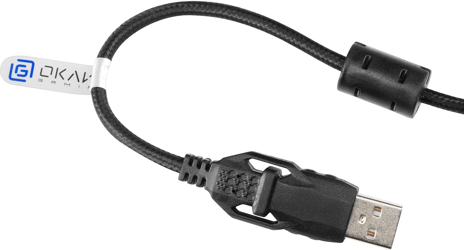 Наушники с микрофоном Оклик HS-L610G SAMURAI черный/красный 2.2м мониторные USB оголовье (1460161)