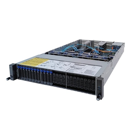 R282-Z97 2U, 2x Epyc 7002/7003, 32x DIMM DDR4, 12x 2.5" SAS/SATA (upgradable to 24 NVME Gen4), 2x "2.5" SATA/SAS in rear side, 2x 1Gb/s (Intel I350-AM2), 2x PCIE Gen 4 x16, 6x PCIE Gen 4 x8, 1x OCP 3.0 x16, 1x OCP 2.0 x8, 1x M.2 Gen4, AST2600, 2x 1600W (