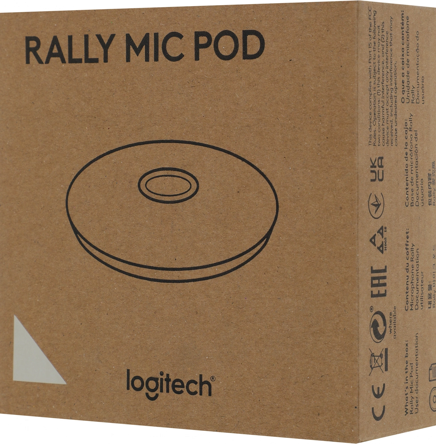 Микрофон проводной Logitech Rally Mic Pod 2.95м белый