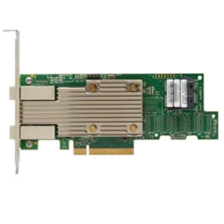 9400-8i8e SGL (05-50031-02) PCIe 3.1 x8 LP, Tri-Mode SAS/SATA/NVMe 12G HBA, 16port(2*int SFF8643+2*ext SFF8644), 3516 IOC