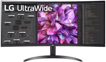 Монитор LG 34" UltraWide 34WQ60C-B черный IPS LED 21:9 HDMI матовая 300cd 178гр/178гр 3440x1440 60Hz DP WQ 6.9кг