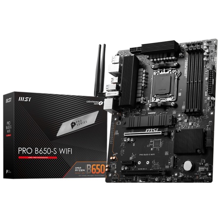 PRO B650-S WIFI \601-7E26-040,10 \801-7E26-004 \STD OPT:C PRO B650-S WIFI, B650, AM5, 4DDR5, 2PCI-Ex16, 1PCI-Ex1, 2M.2, 4SATA3, 1USB 20G, 4USB 10G, 6US\