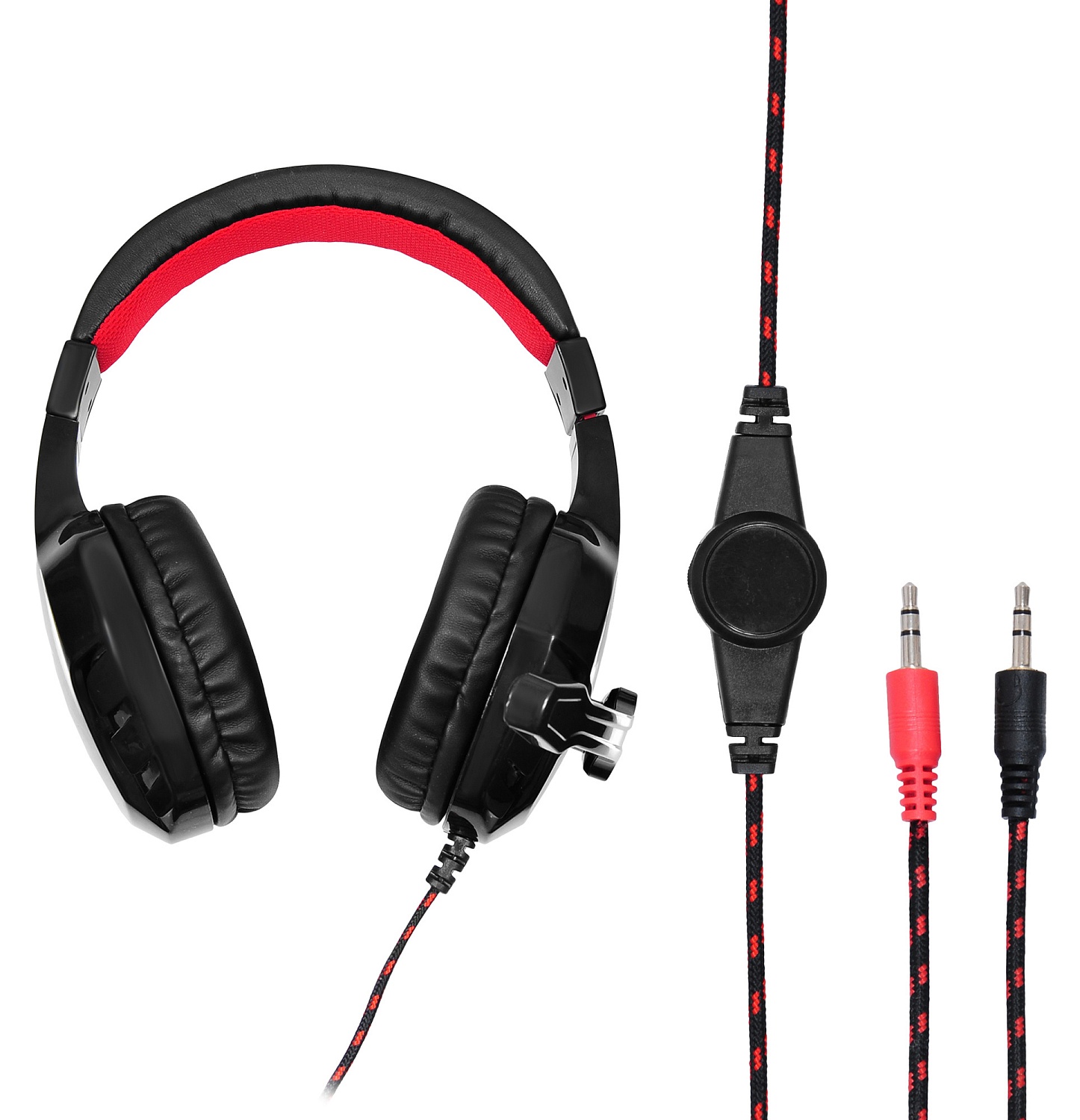 Наушники с микрофоном Оклик HS-L320G Phoenix черный/красный 1.9м мониторные оголовье (359482)