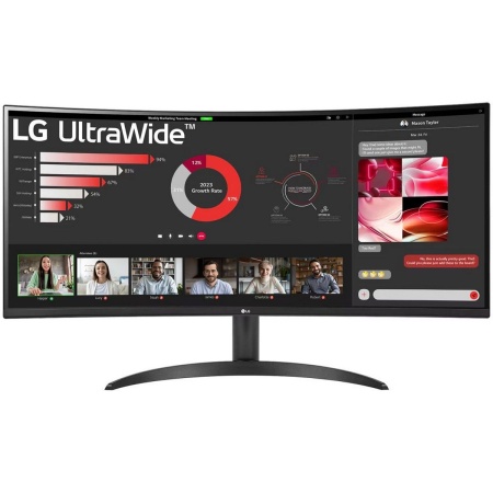 Монитор Bad pack 34" LG 34WR50QC-B Black (VA, 3440x1440, HDMI+DP, 5 ms, 178°/178°, 300 cd/m, 3000:1, 100Hz, Curved)