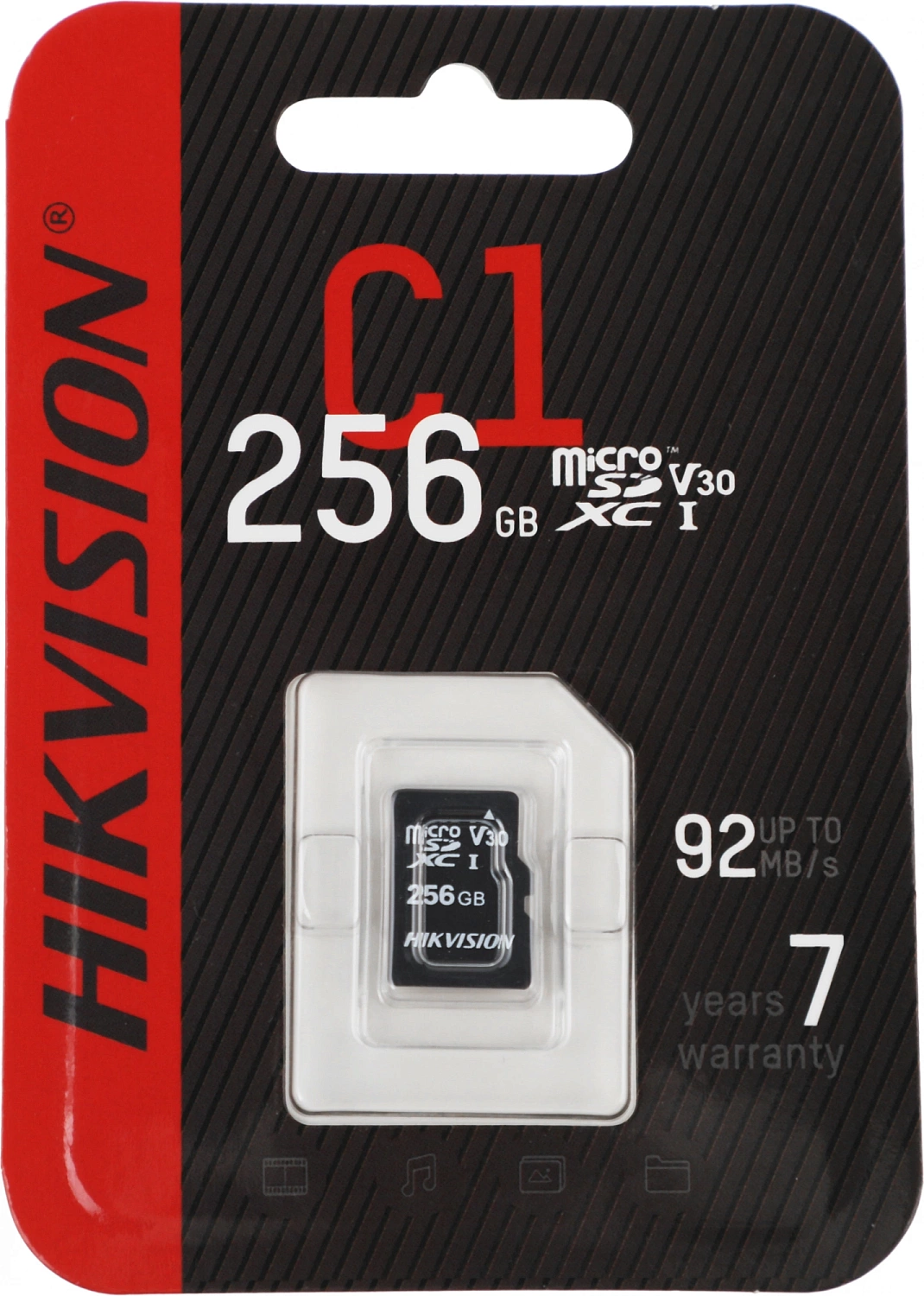 Флеш карта microSDXC Hikvision 256GB HS-TF-C1(STD)/256G/ZAZ01X00/OD C1 V30 w/o adapter
