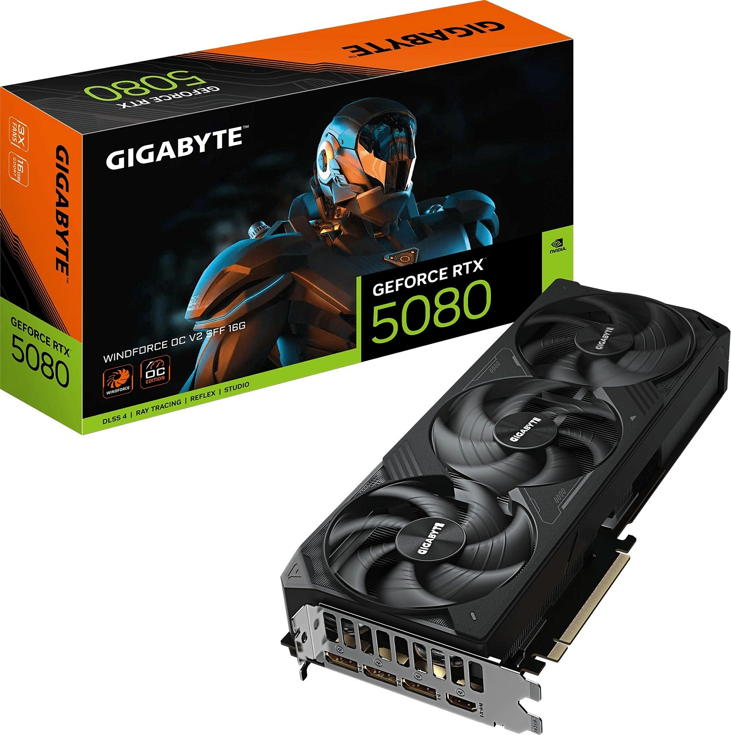 Видеокарта Gigabyte PCI-E 5.0 GV-N5080WF3OCV2-16GD NVIDIA GeForce RTX 5080 16Gb 256bit GDDR7 2617/30000 HDMIx1 DPx3 HDCP Ret