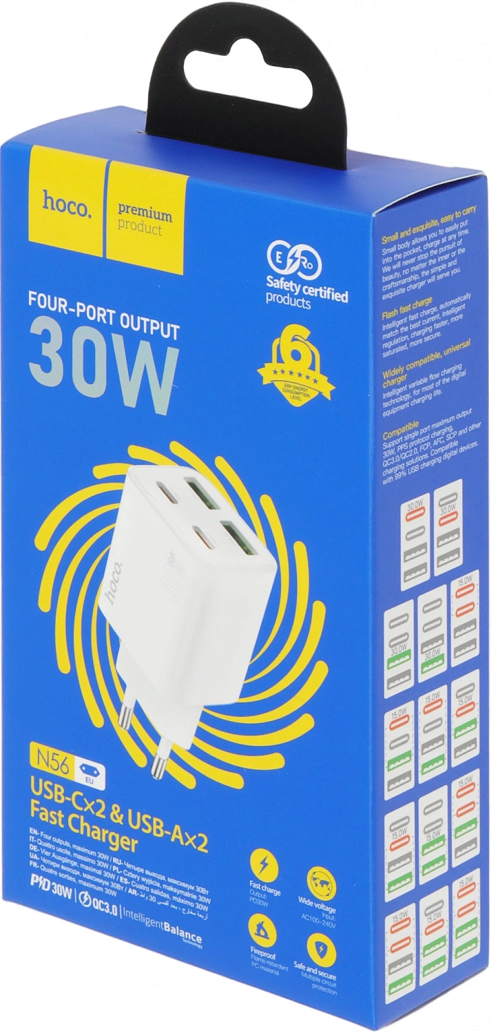 Сетевое зар./устр. Hoco N56 Fundador 30W 3A (PD) (32508)