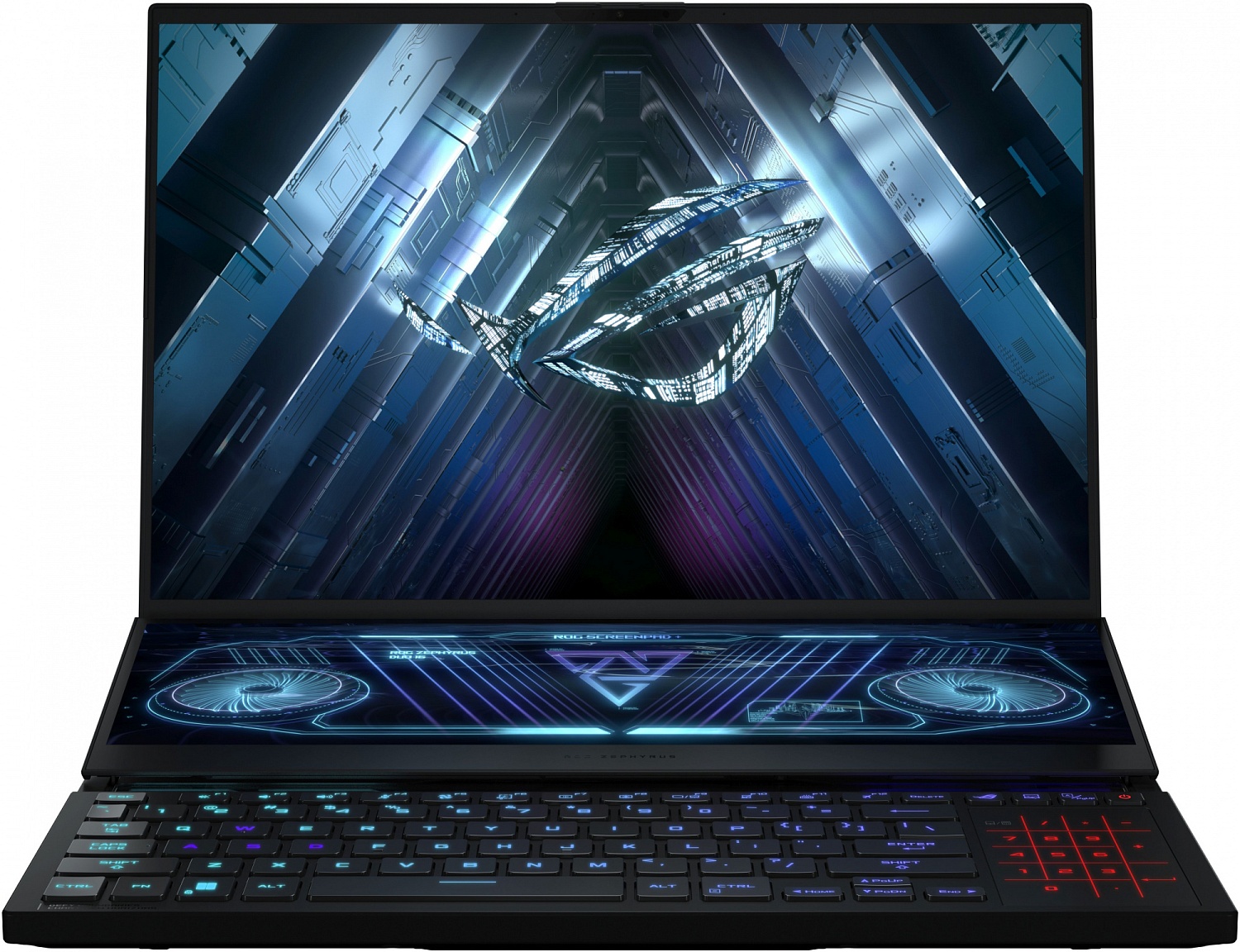 Ноутбук Asus ROG Zephyrus Duo 16 GX650PY-NM085W Ryzen 9 7945HX 32Gb SSD2Tb NVIDIA GeForce RTX4090 16Gb 16" IPS WQXGA (2560x1600) Windows 11 Home black WiFi BT Cam (90NR0BI1-M004X0)
