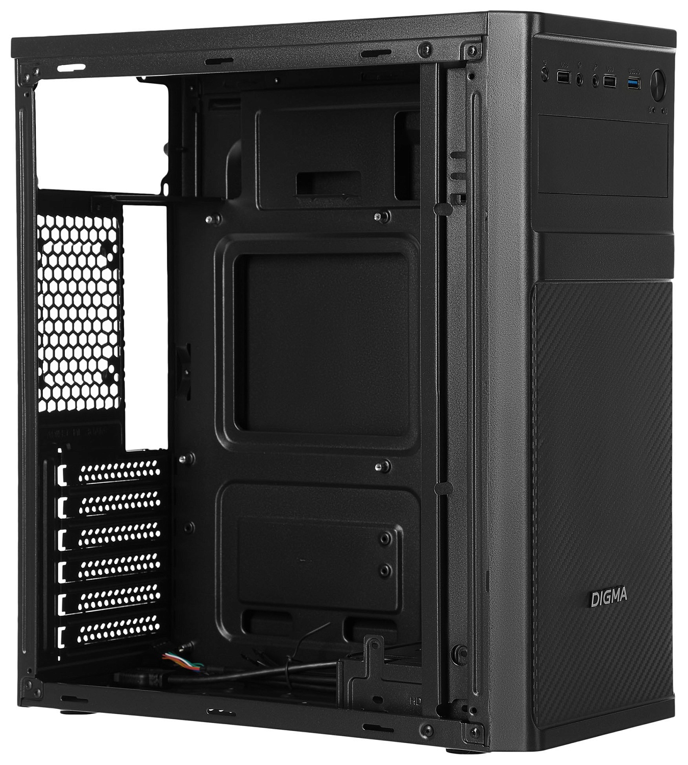Корпус Digma DC-ATX200-U3 черный без БП ATX 1x80mm 2x120mm 1xUSB2.0 1xUSB3.0 audio
