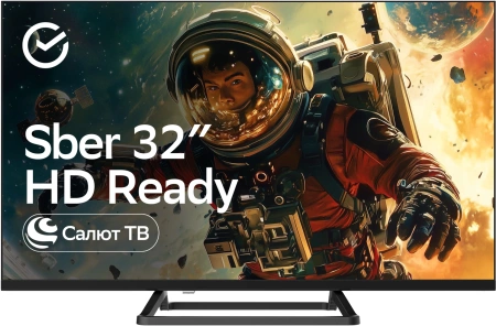 Телевизор LED Sber 32" SDX-32H2128 Салют ТВ черный HD 60Hz DVB-T DVB-T2 DVB-C DVB-S DVB-S2 USB WiFi Smart TV (RUS)