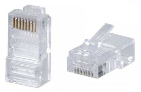 Коннектор WRline (WR-8P8C-C5E) UTP кат.5E RJ45 прозрачный (упак.:100шт)