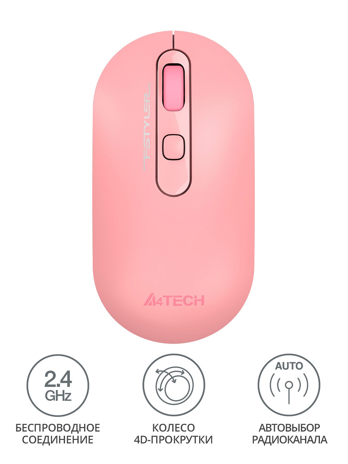 Мышь A4Tech Fstyler FG20 розовый оптическая (2000dpi) беспроводная USB для ноутбука (4but) Мышь A4Tech Fstyler FG20 розовый оптическая (2000dpi) беспроводная USB для ноутбука (4but)