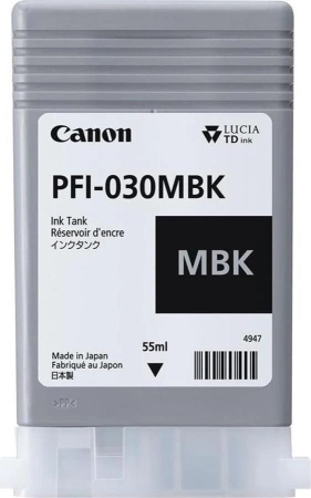 Картридж струйный Canon PFI-030MBK 3488C001АА черный матовый (55мл) для Canon imagePROGRAF TA-20, TA-30, TM-240, TM-340.