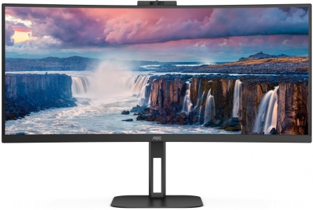 Монитор LCD 34'' [21:9] 3440x1440(UWQHD) VA, Curved, nonGLARE, 100 Hz, 300 cd/m2, H178°/V178°, 3000:1, 20М:1, 16.7M, 4ms, HDMI, DP, USB-C, USB-Hub, Height adj, Tilt, Speakers, 3Y, Black