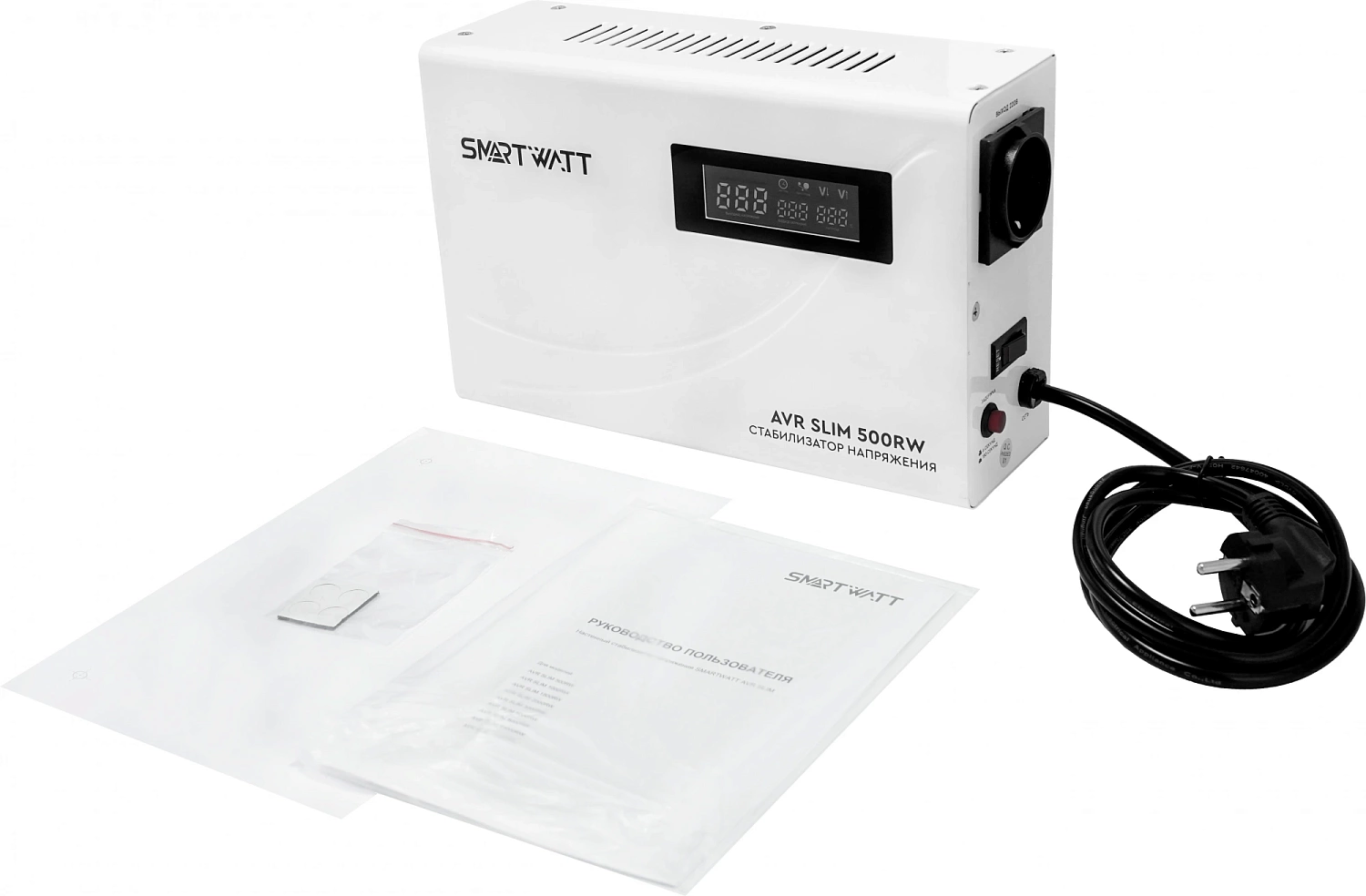 Стабилизатор напряжения Smartwatt AVR Slim 500RW 500ВА белый