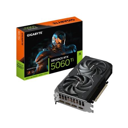 Видеокарта Gigabyte RTX5060Ti WINDFORCE MAX OC 8GB GDDR7 128bit 3xDP HDMI 2FAN RTL