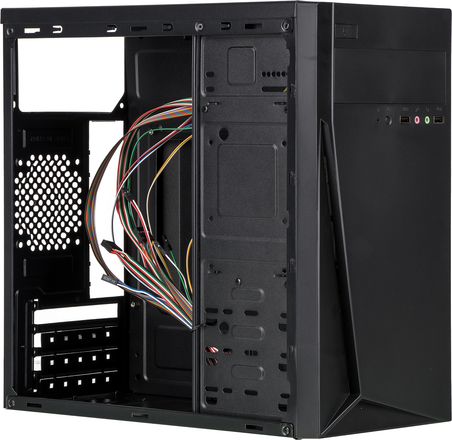 Корпус LinkWorld VC-13M171 черный без БП mATX 1x80mm 1x120mm 2xUSB2.0 audio