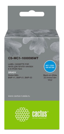 Картридж ленточный Cactus CS-MC1-1000595WT черный для Brady BMP-41/BMP-51/BMP-53-PC-Linked