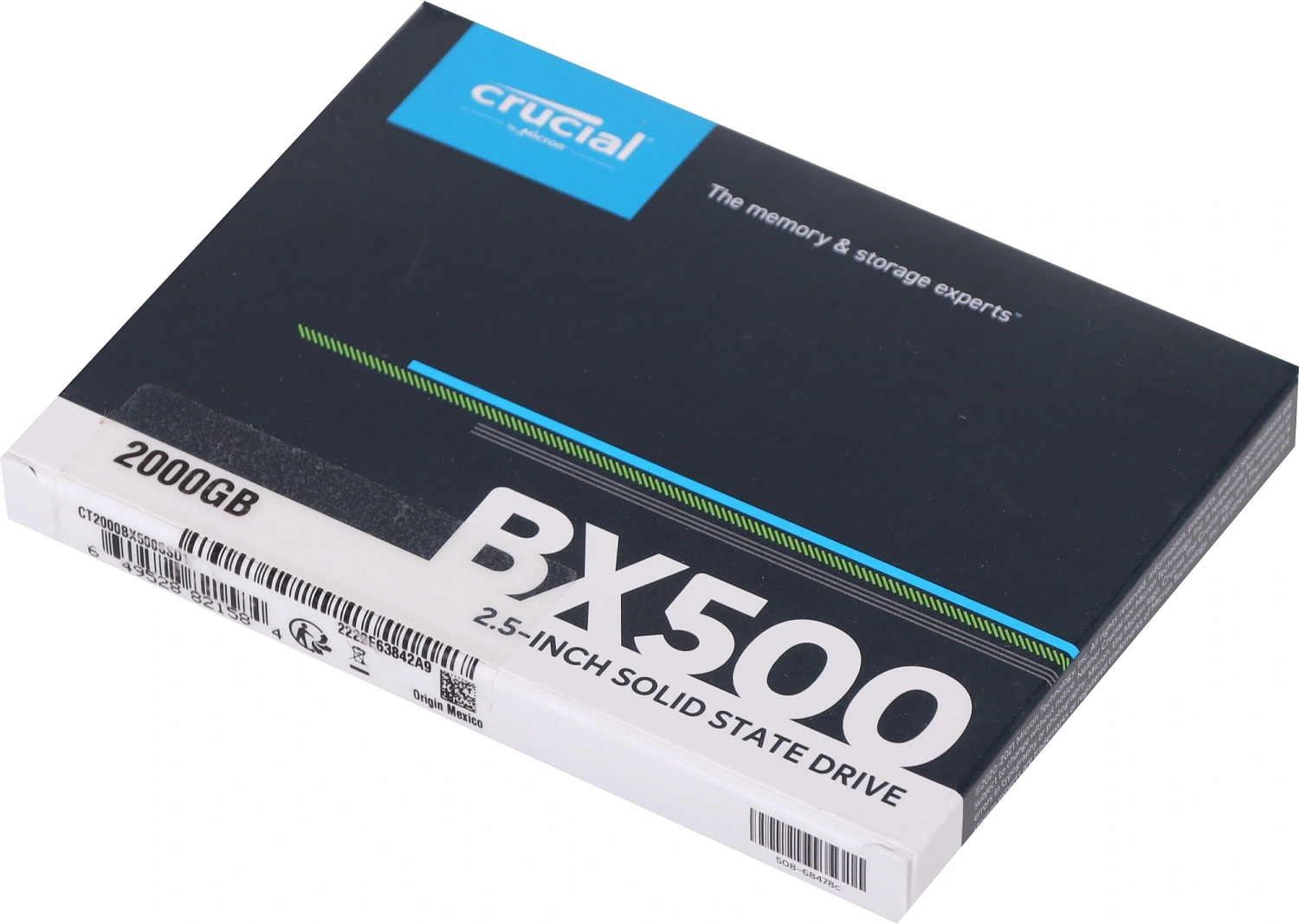 2.5" 2TB Crucial BX500 Client SSD CT2000BX500SSD1 SATA 6Gb/s, 540/500, 3D TLC, RTL, (821584)