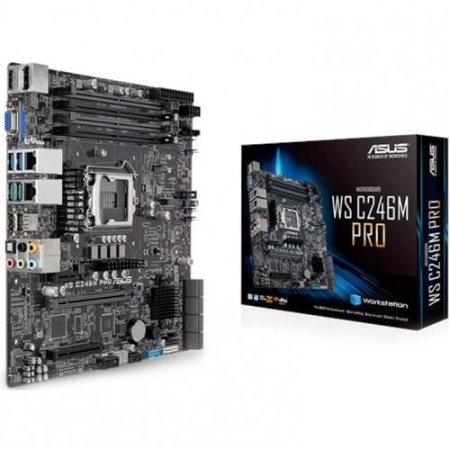 WS C246M PRO Mini-ATX, LGA 1151 (H4), 4x DDR4 DIMM (to 128GB ECC UDIMM), 6x USB 3.0/3.1 (4 rear), 68x SATA, 1x PCIE x16, 1x PCIE x8, 1x PCIE x1, 1xM.2 2280, LAN 2x 1Gb, Video AT2500, Audio RTL {5)