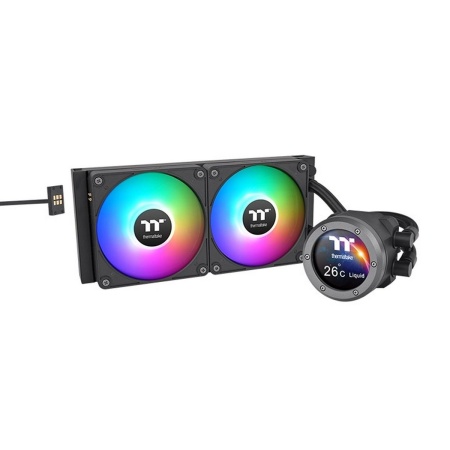 Жидкостная система охлаждения Thermaltake CL-W416-PL14SW-A All-In-One Liquid Cooler System/ARGB Fan 140*2/PWM 500-1800 rpm/Water Block 2.1 inch LCD