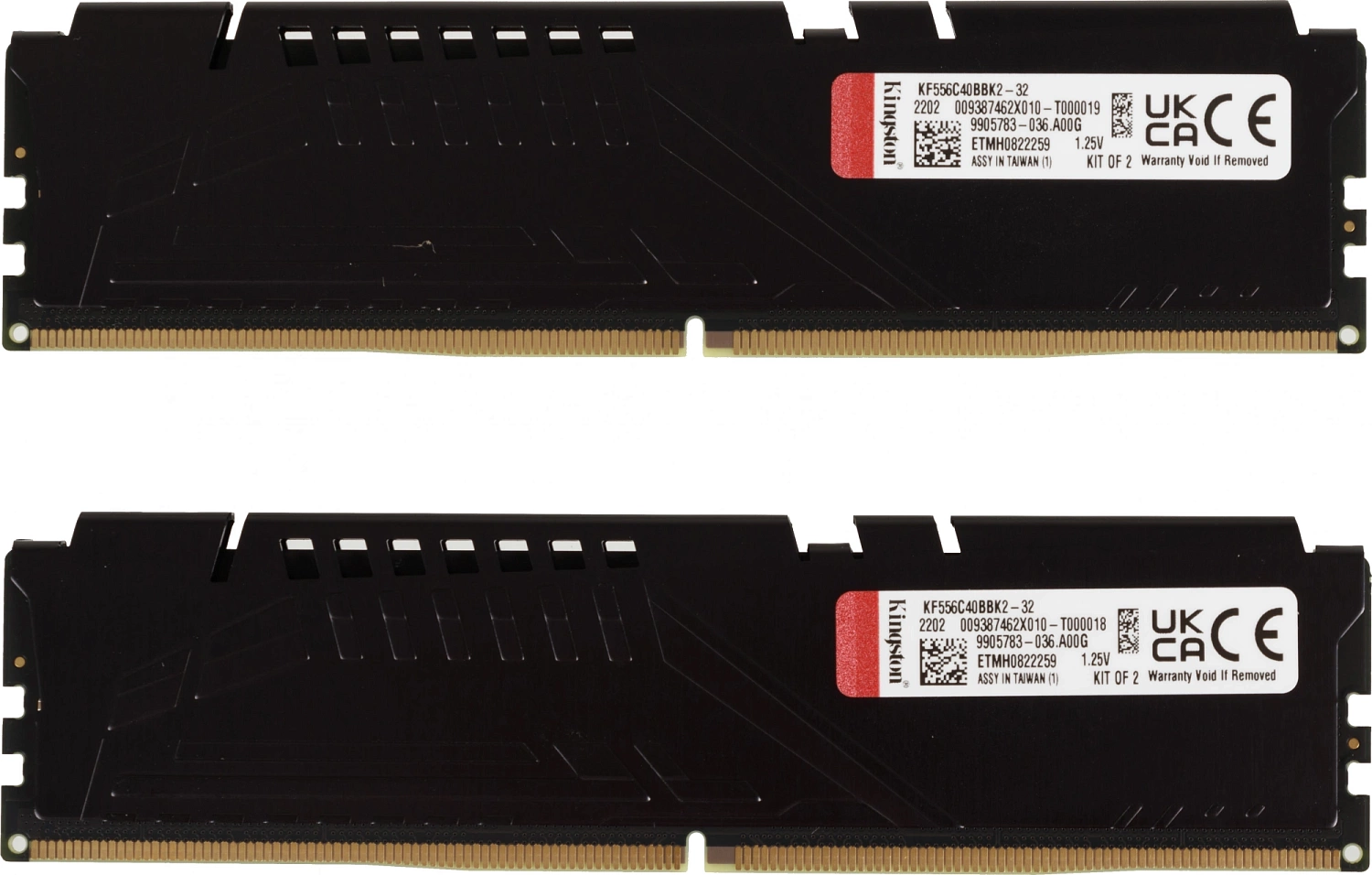 Оперативная память Kingston 32GB 5600MT/s DDR5 CL40 DIMM kit (2x16GB) FURY Beast Black XMP