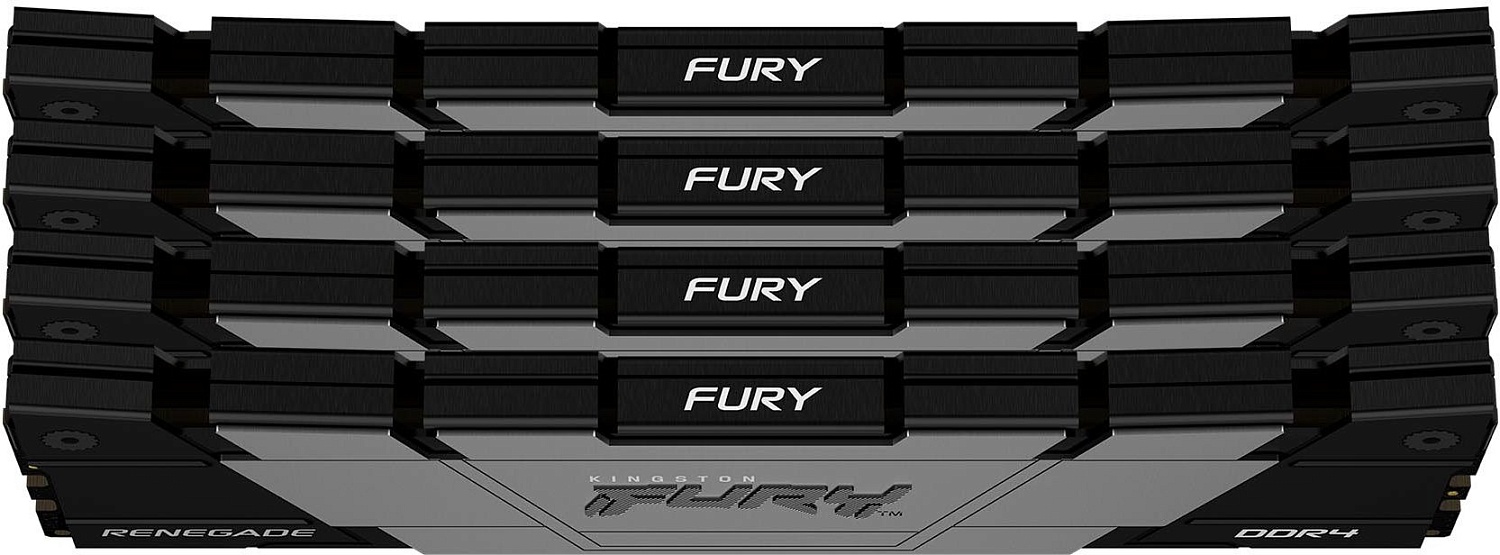 Память DDR4 4x16GB 3200MHz Kingston KF432C16RB12K4/64 Fury Renegade Black RTL Gaming PC4-25600 CL16 DIMM 288-pin 1.35В dual rank с радиатором Ret