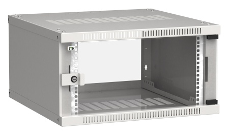 Шкаф коммутационный ITK Linea WE (LWE3-06U66-GF) настенный 6U 600x600мм пер.дв.стекл направл.под закл.гайки 50кг серый 550мм 14.3кг 200град. 320мм IP20 IK08 сталь