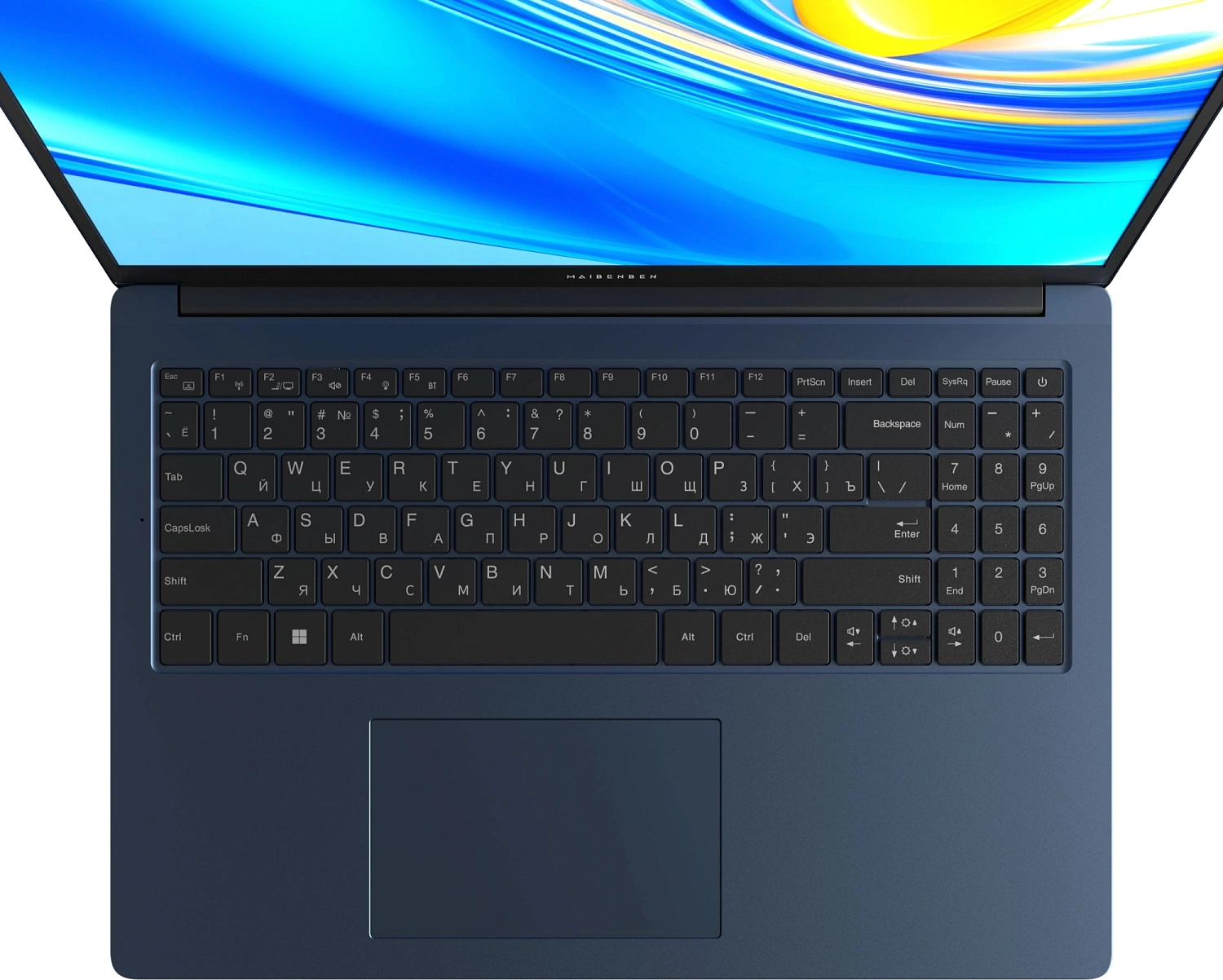 Ноутбук Maibenben M657 Ryzen 7 5825U 16Gb SSD1Tb AMD Radeon Graphics 15.6" IPS FHD+ (1920x1200) Linux blue WiFi BT Cam 4000mAh (M6571SG0LURE3)