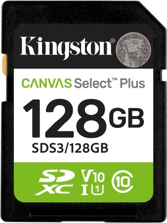 Флеш карта SDXC 128GB Kingston SDS3/128GB Canvas Select Plus w/o adapter