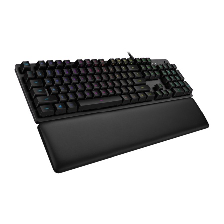 Клавиатура игровая Logitech G513 Carbon Linear черная, механическая GX Red, 104 клавиши, RGB подсветка, USB кабель 1,8м, подставка под запястья