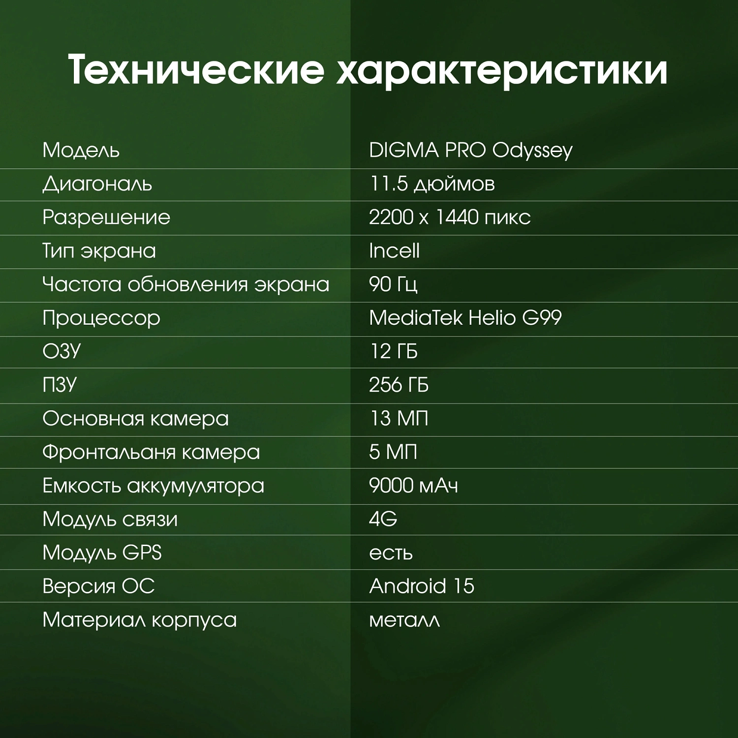 Планшет Digma Pro Odyssey G99 (2.2) 8C RAM12Gb ROM256Gb 11.5" In-Cell 2200x1440 4G Android 15 коричневый 13Mpix 5Mpix BT WiFi 1Tb 9000mAh 600hrs